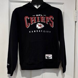 Kansas City Chiefs MITCHELL AND NESS Black Pullover Hoodie Youth Kids Sz M